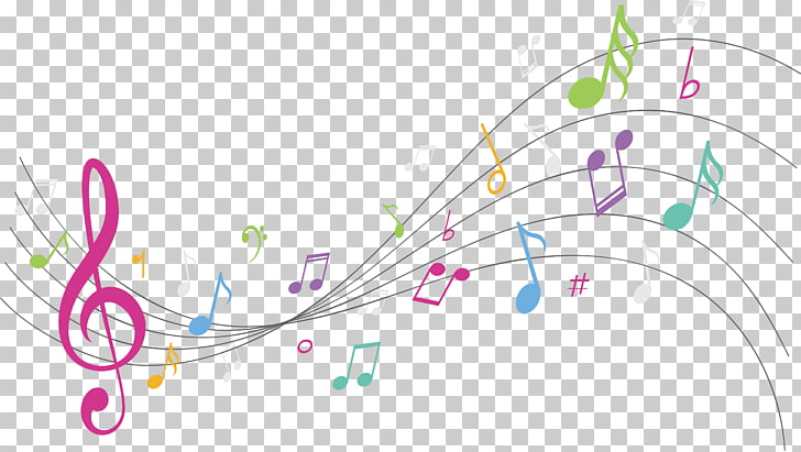 Graphic design Musical note Background music, Colorful notes