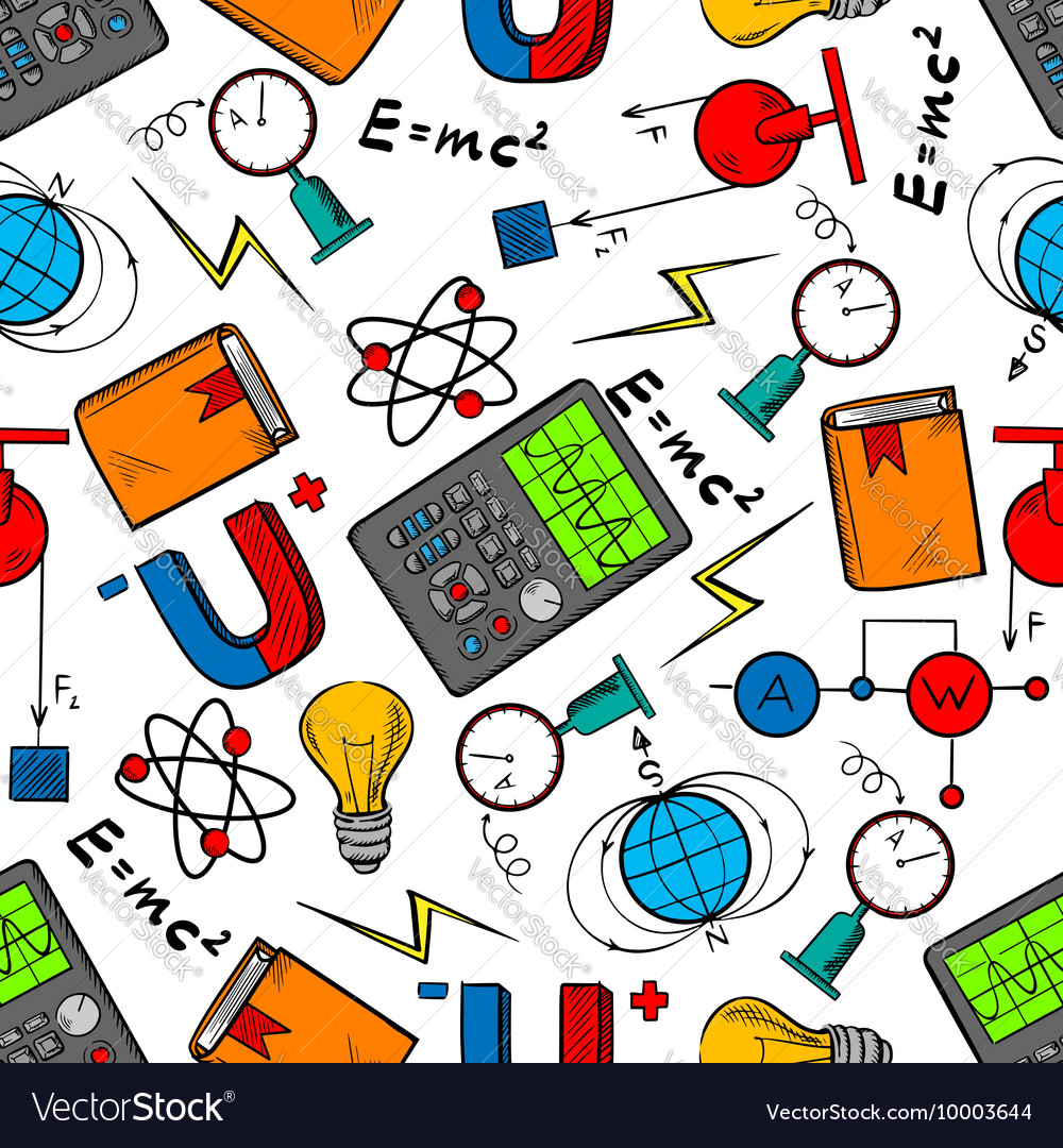 Physics science seamless pattern background