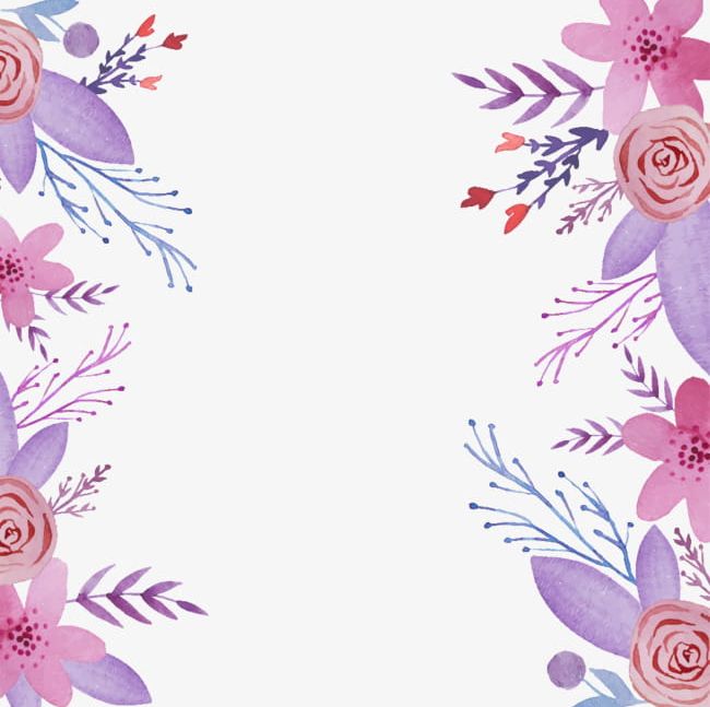 Elegant Purple Flowers Background Material PNG, Clipart
