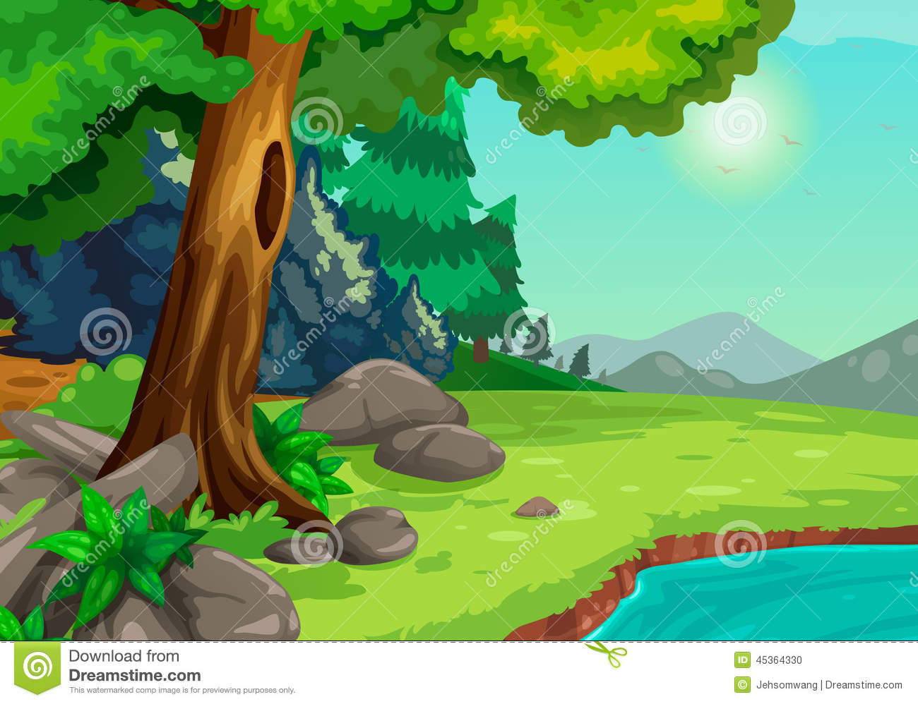 Forest background clipart.
