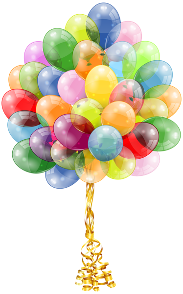 Transparent Balloons Bunch Clipart Image