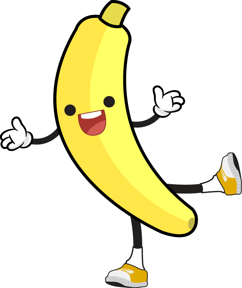 Banana cartoon cliparts.