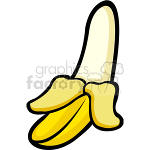 Cartoon peeled banana clipart