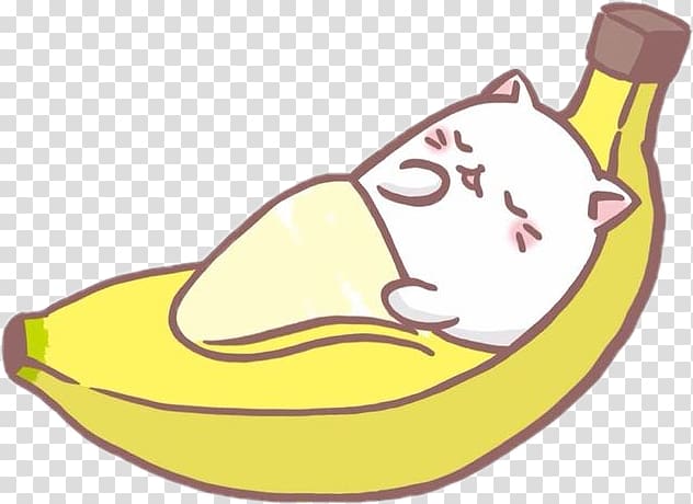 Cat banana kawaii.