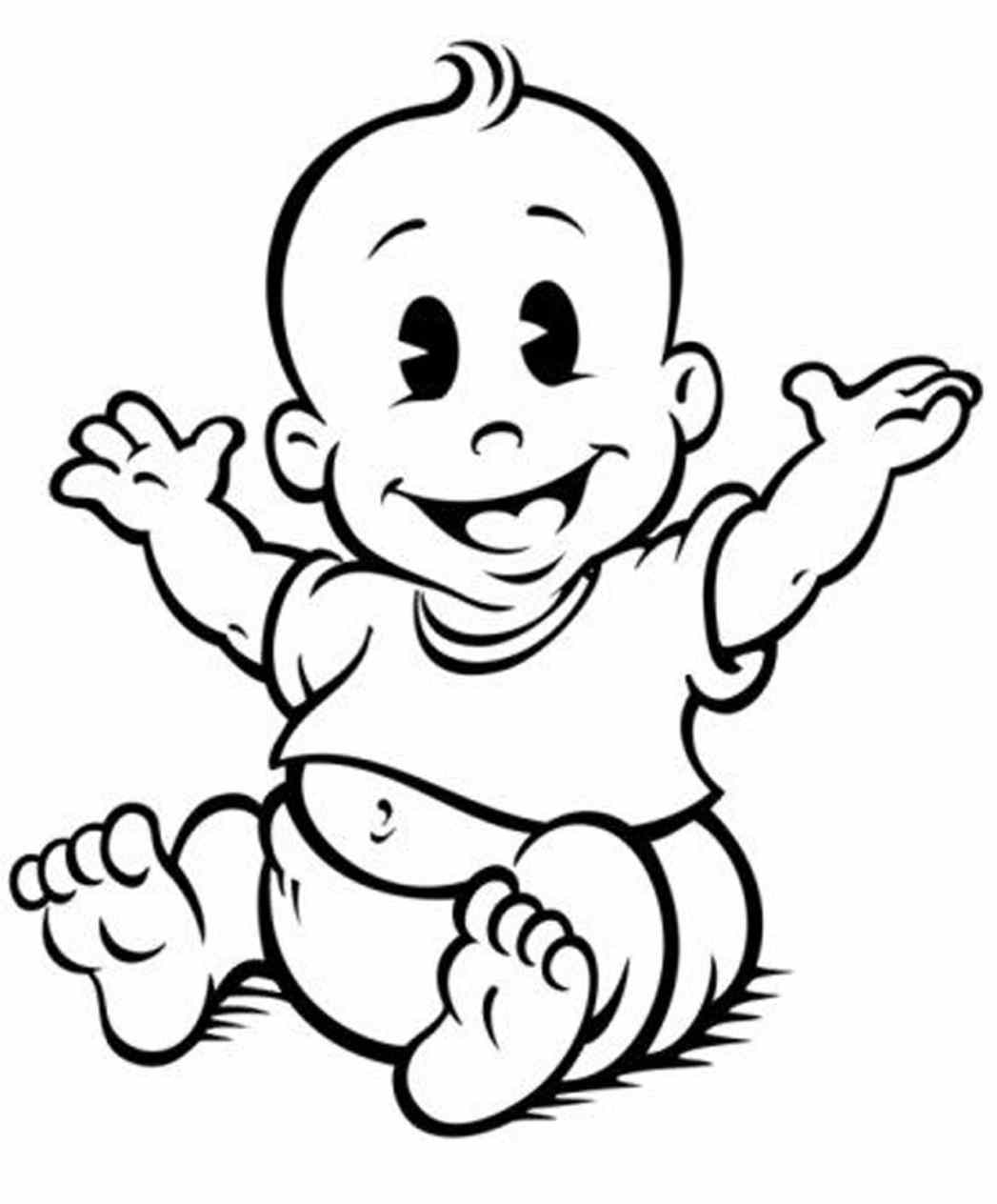 clipart black and white baby
