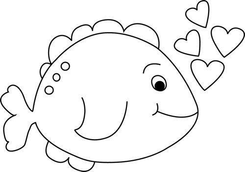 Fish black and white cute fish clipart black and white