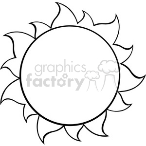 Black and white simple sun vector illustration isolated on white background  clipart