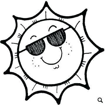 Black and white summer clipart