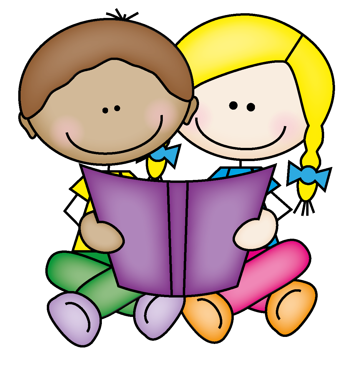 Picture of little kids reading book clipart cliparts and