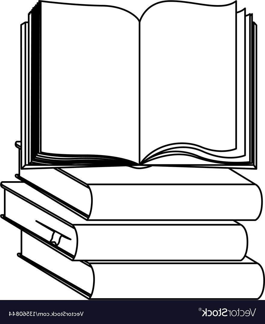Unique Book Vector Silhouette Drawing