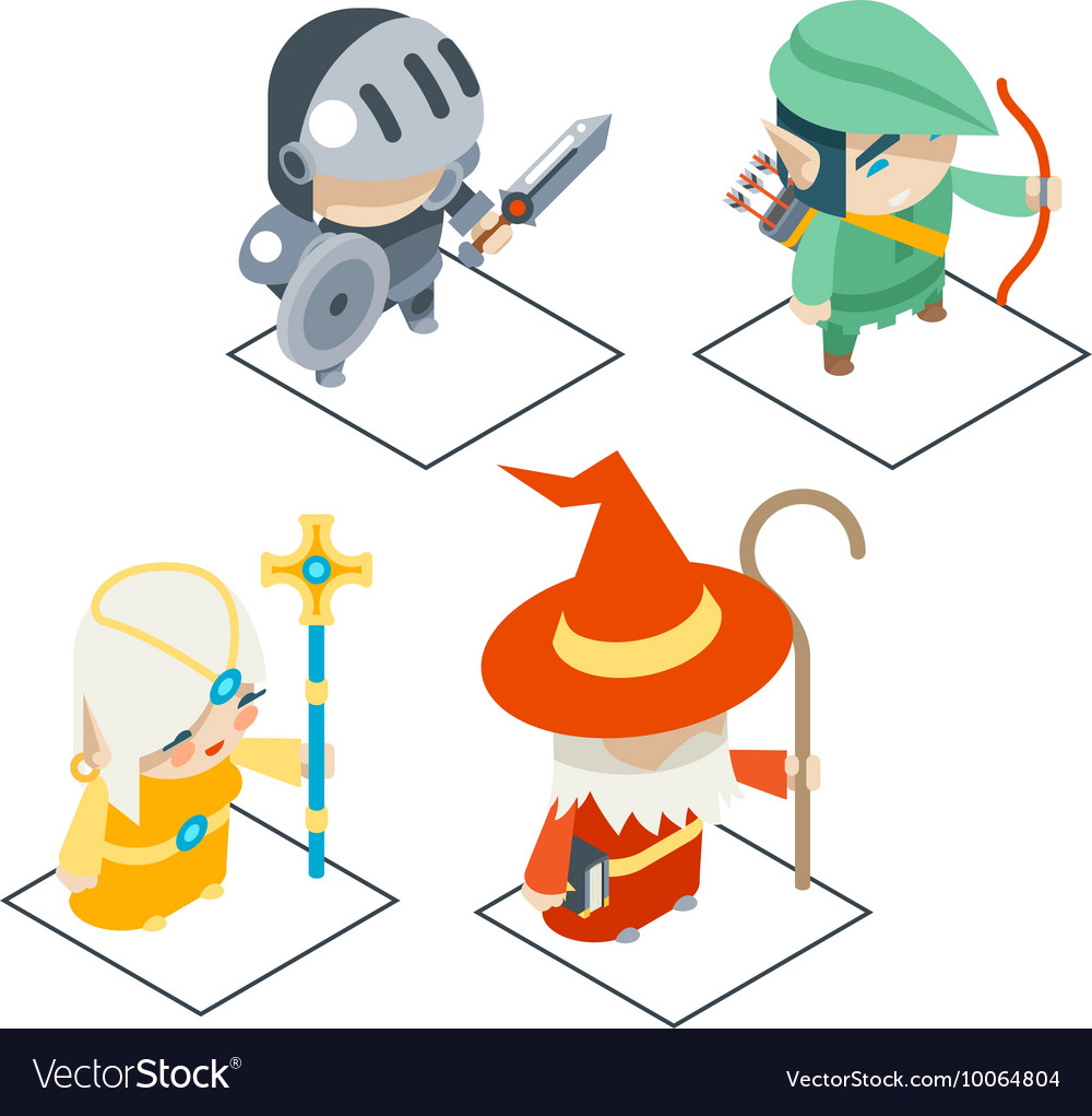 Isometric Fantasy RPG Game Character Icons