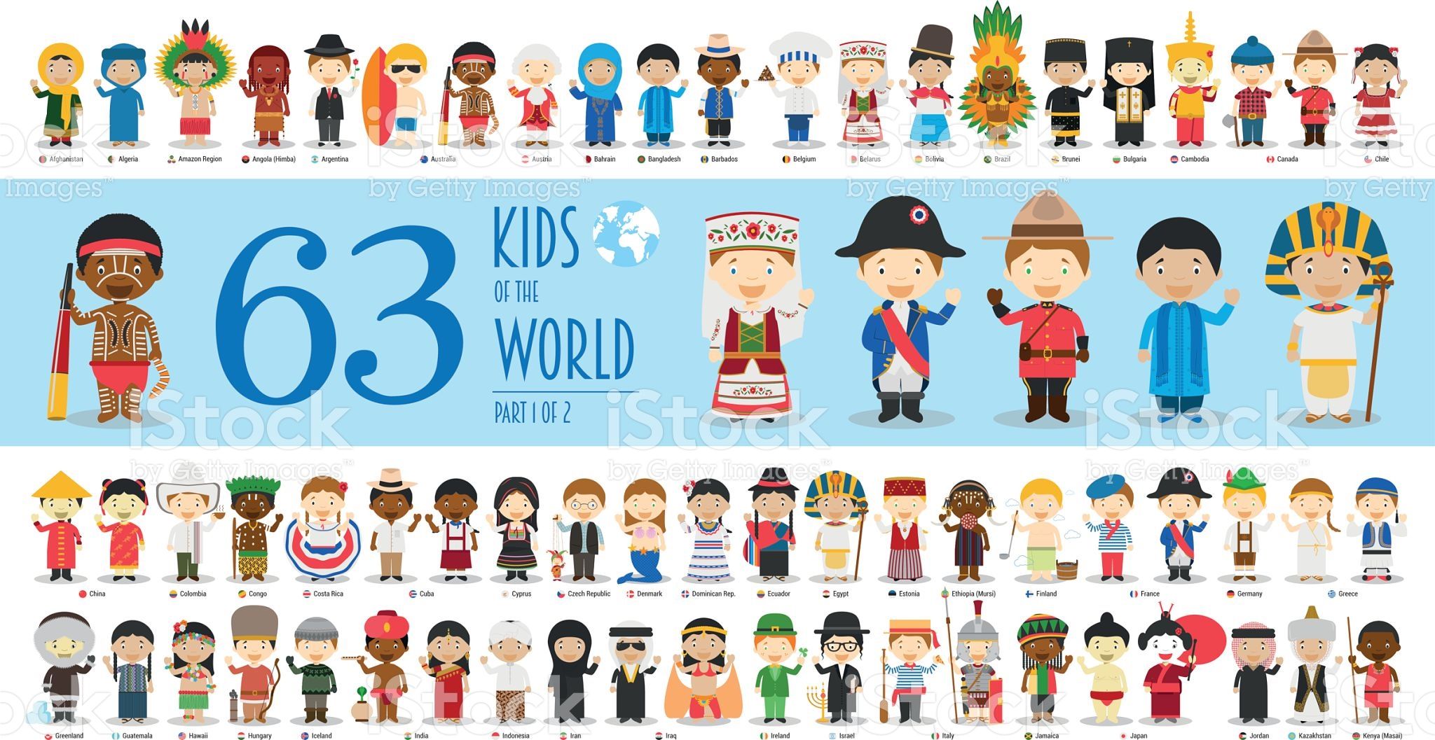 Kids of the World Vector Characters Collection Part