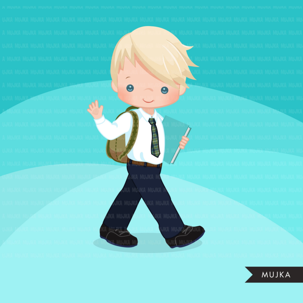 Formal Student clipart, Back to School boy character