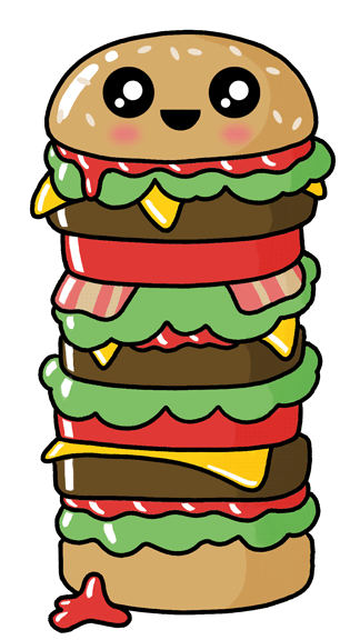 Animated clipart burger.