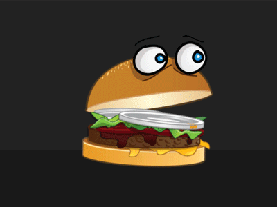 Animated clipart burger.