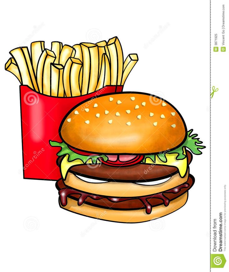 Burger and fries clipart