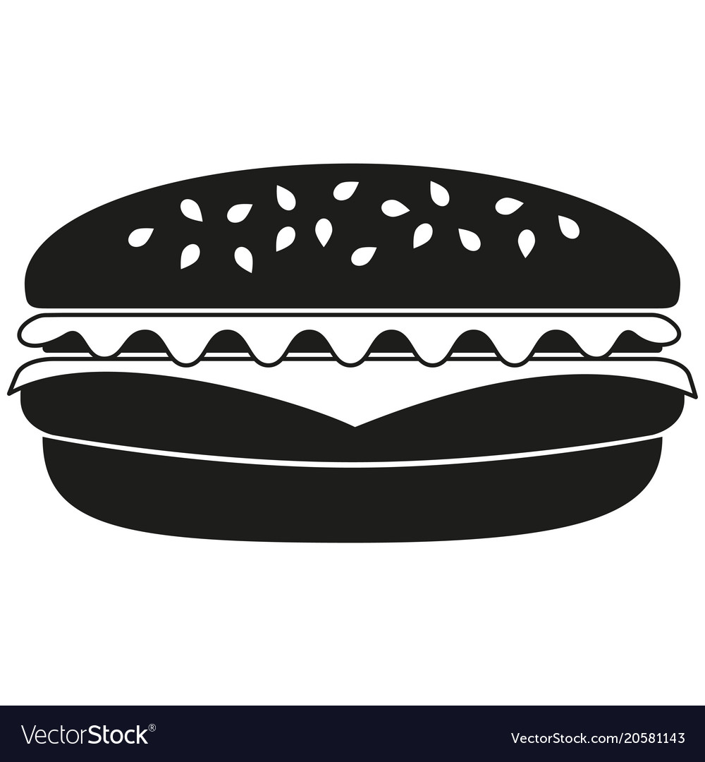 Black and white burger silhouette