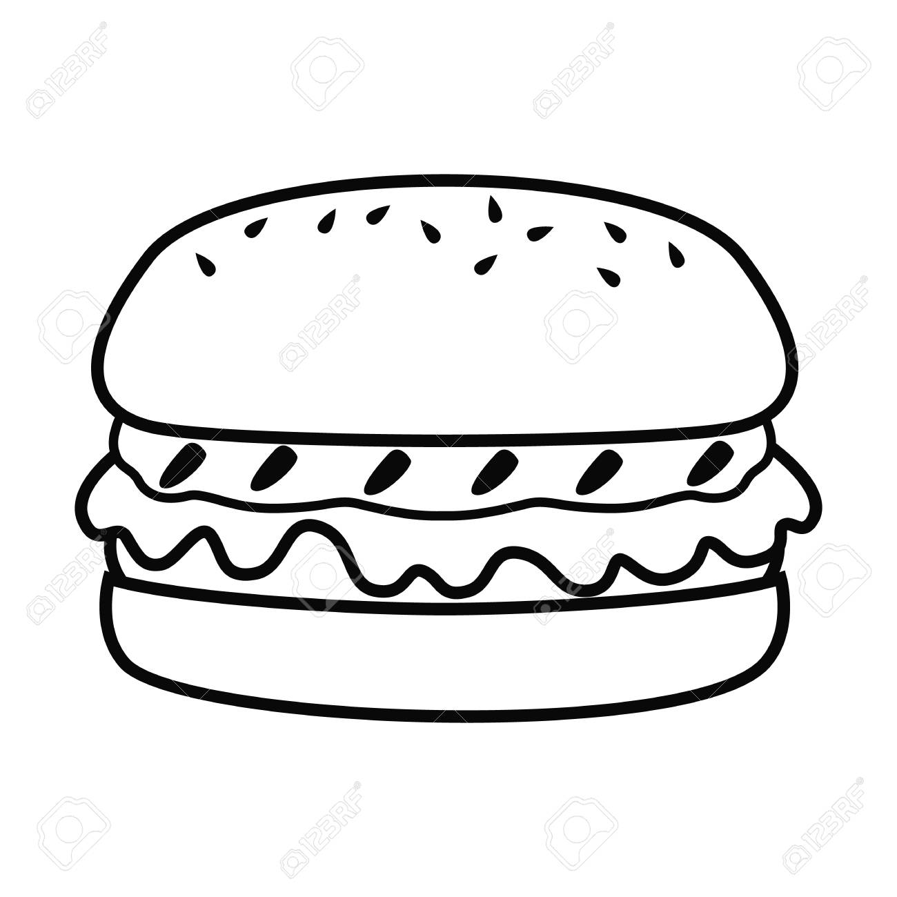 Burger drawing free.