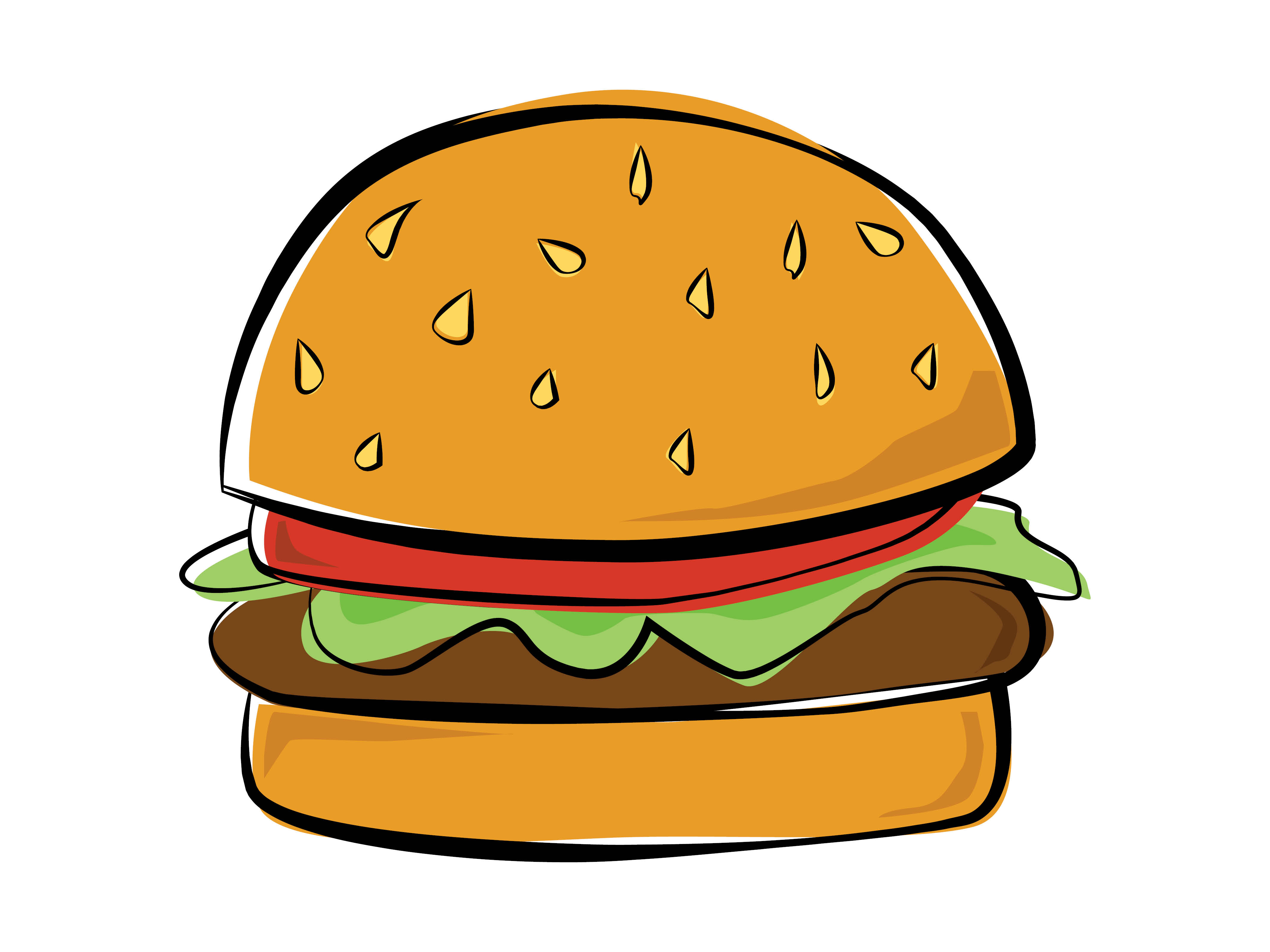 Cheeseburger clipart simple.
