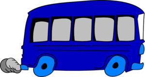 Blue school bus.