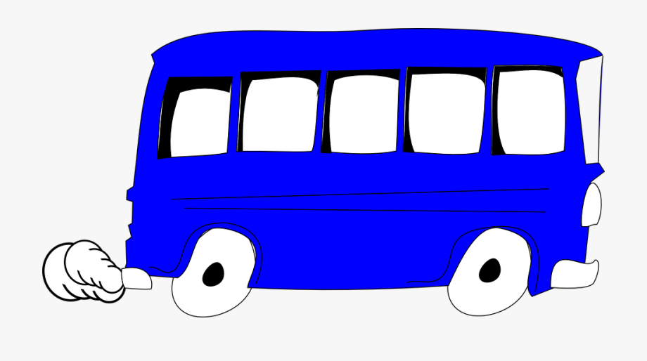 Blue school bus.