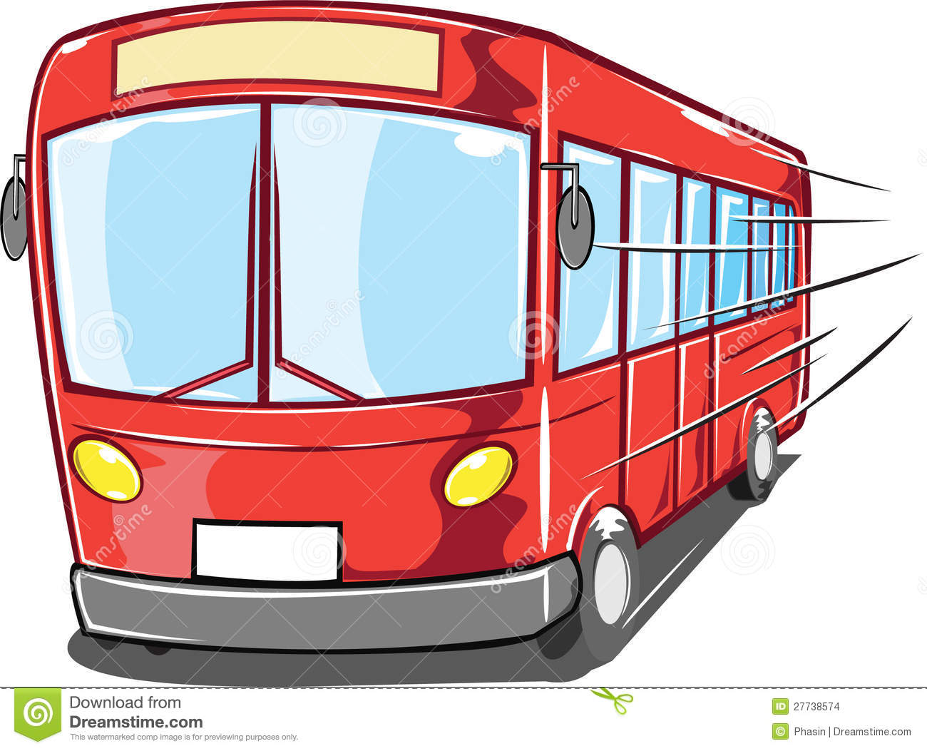 Red passenger or tour bus,