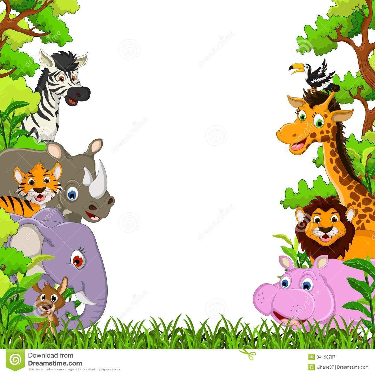 clipart cartoon animals jungle