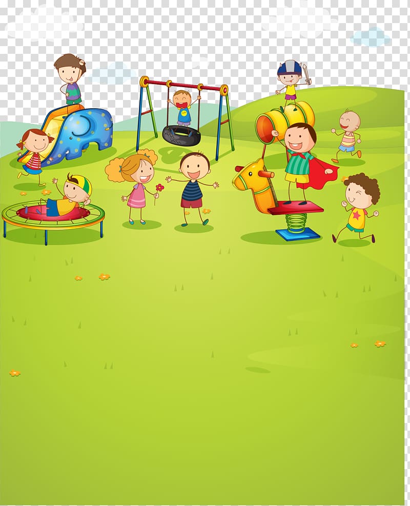 Children playing playground.
