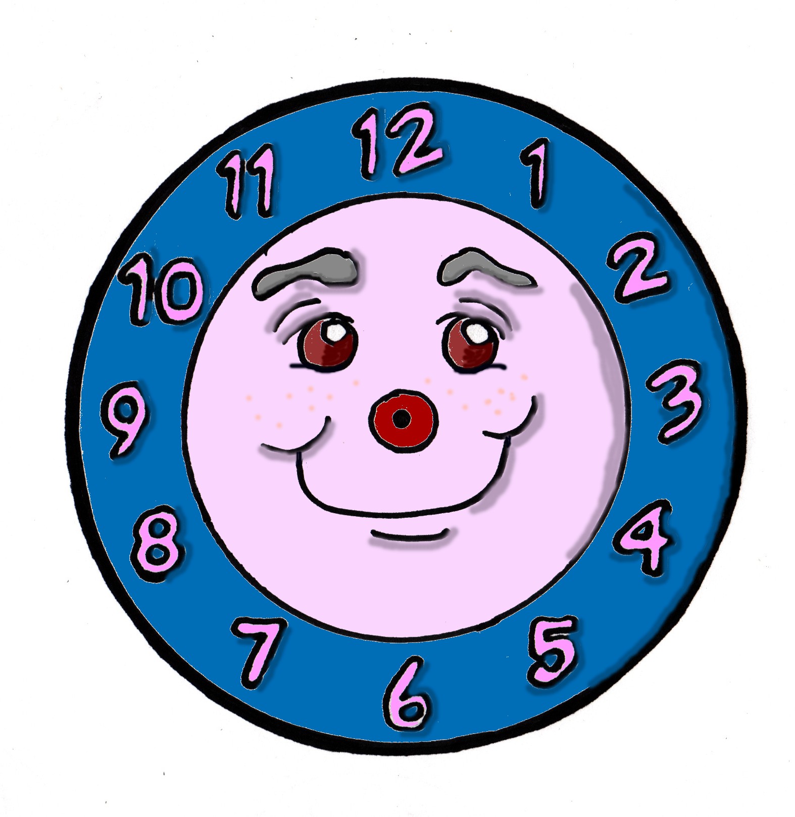 Colorful blank clock.
