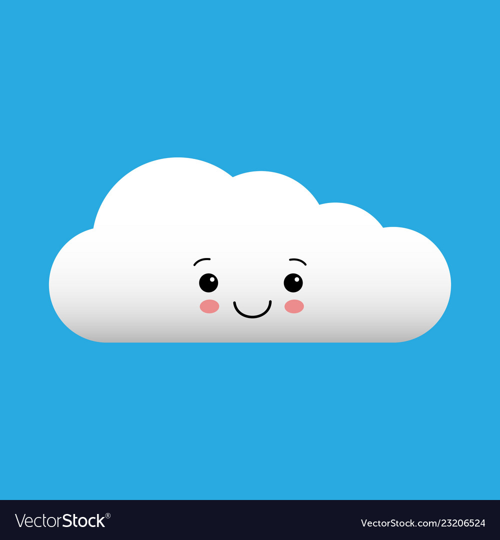 Kawaii cartoon white cloud cute