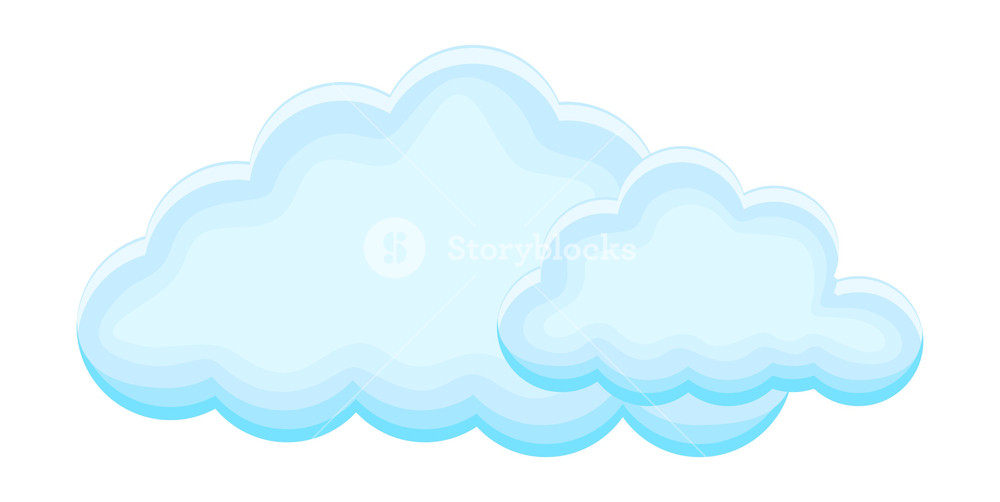 Fluffy clouds vector.