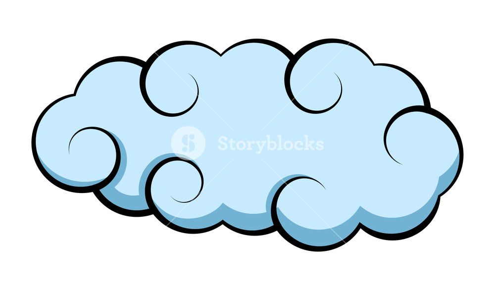Fluffy cloud vector.