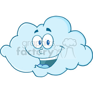 Royalty Free RF Clipart Illustration Happy Cloud Cartoon Mascot Character  clipart