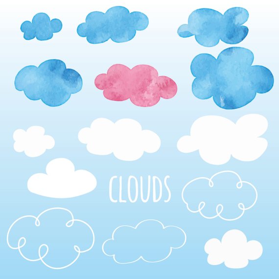 Cloud clipart watercolor.