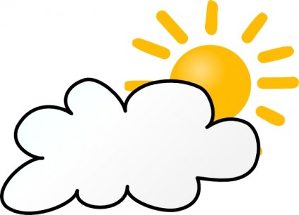 Free Weather Symbols Sun With Clouds, Download Free Clip Art
