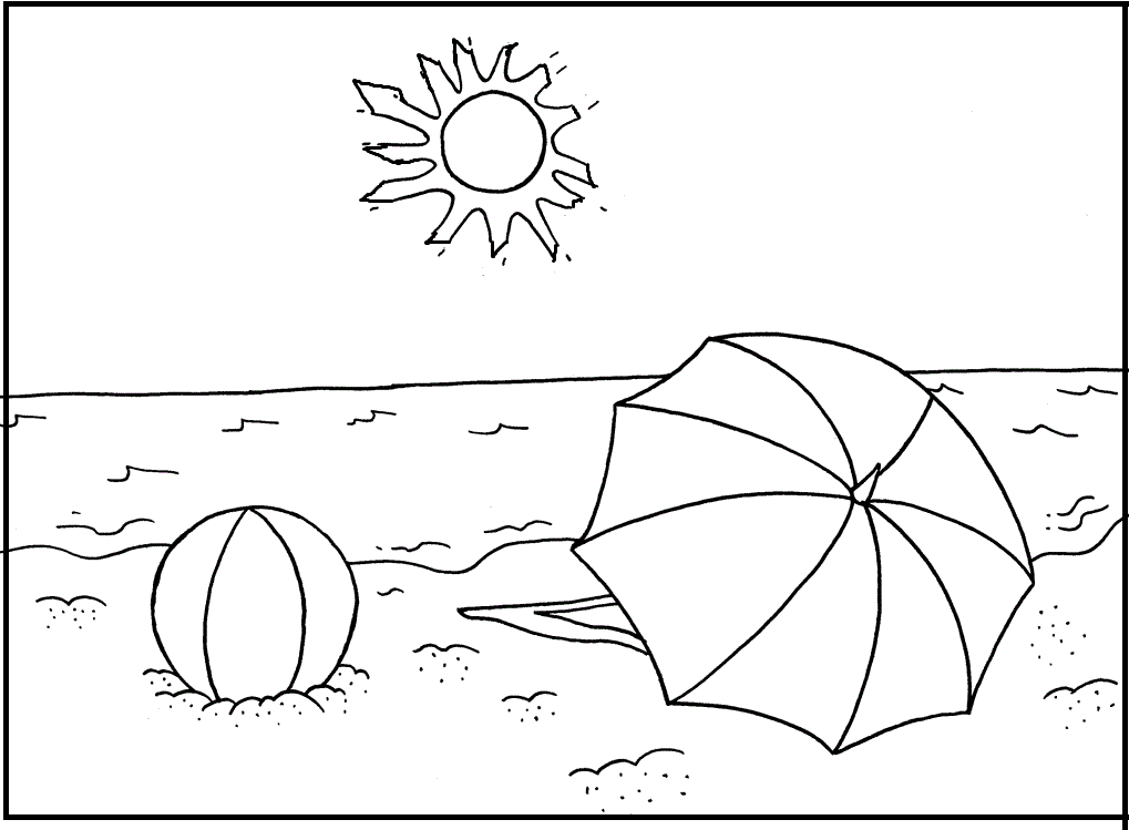 Beach coloring pages for preschooler