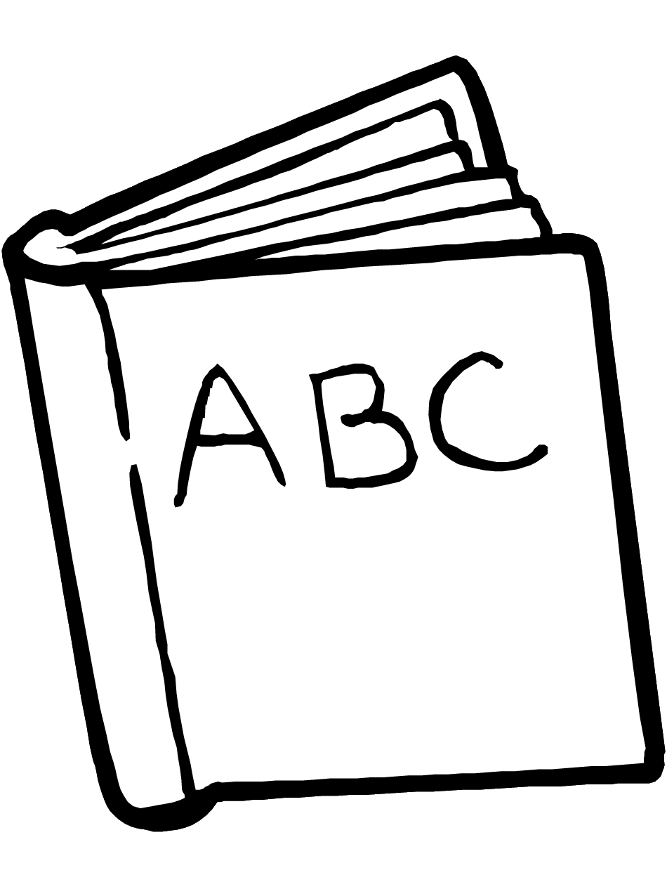Open Book Coloring Page
