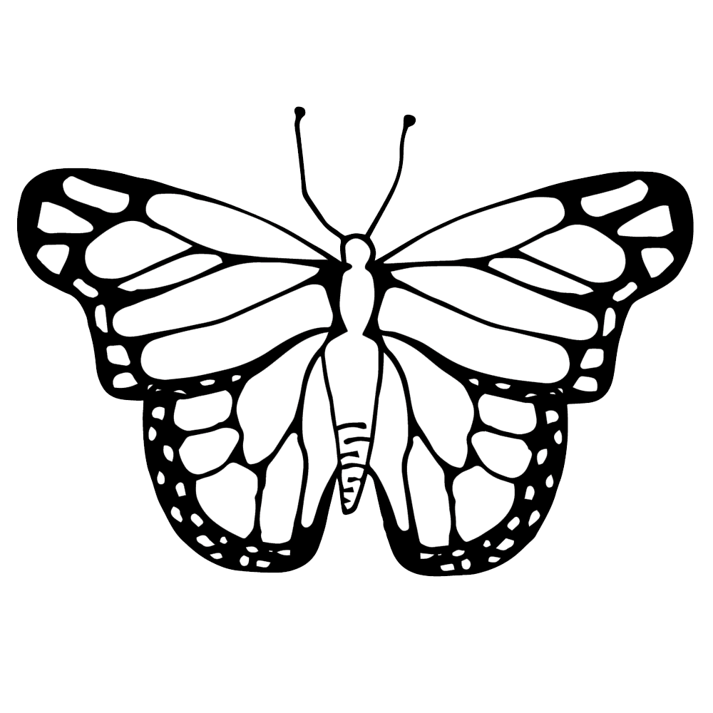 Butterfly Clipart, Coloring
