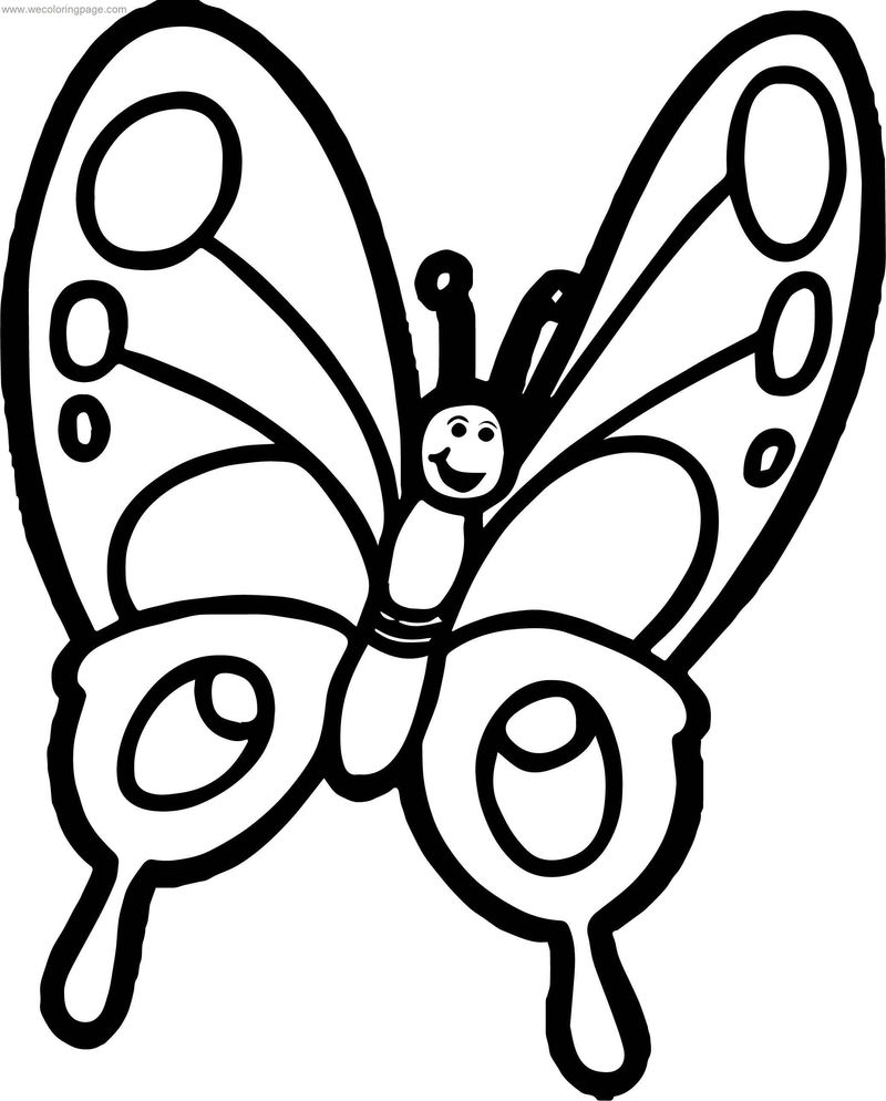 Cartoon Butterfly Clipart Coloring Page