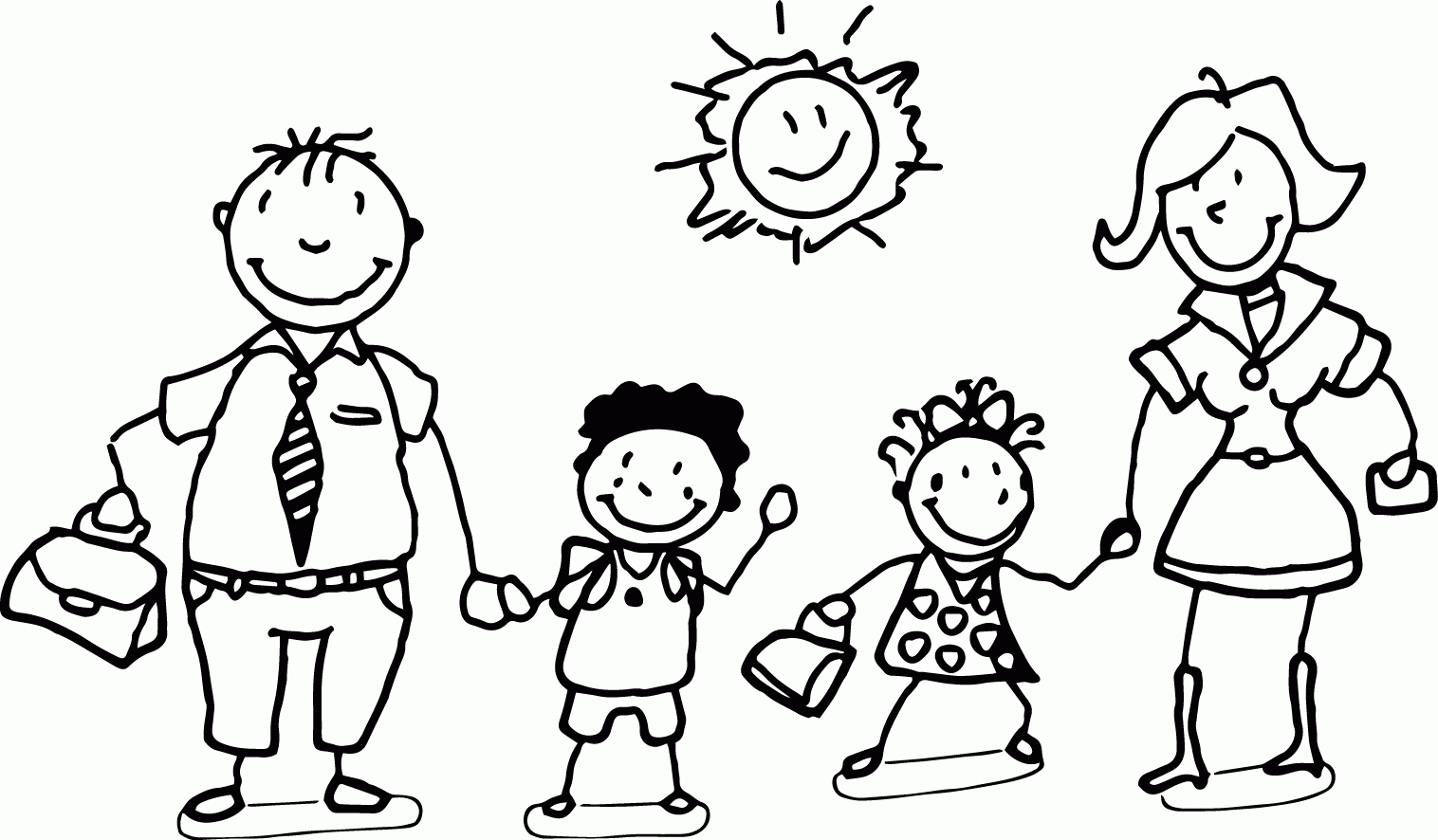 clipart colouring family