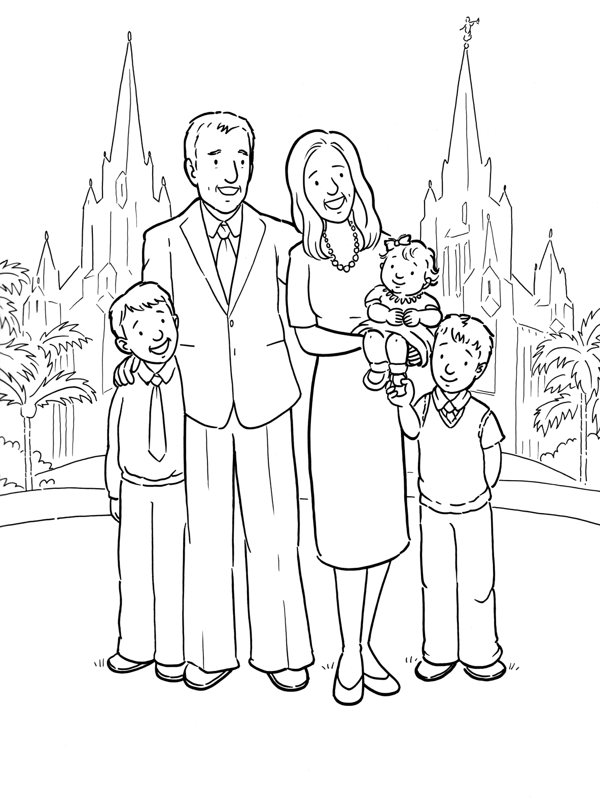 clipart colouring family