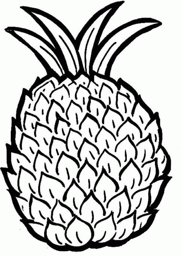 Pineapple coloring page.