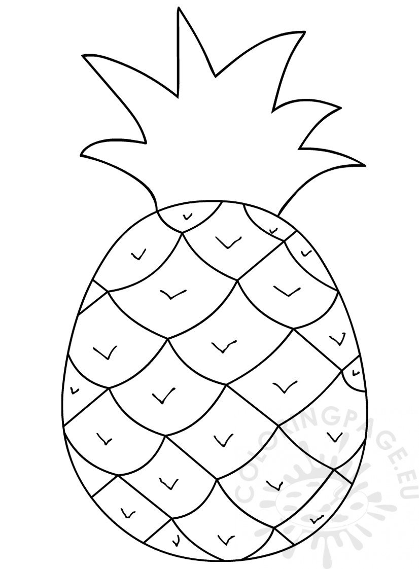 Pineapple clipart black and white