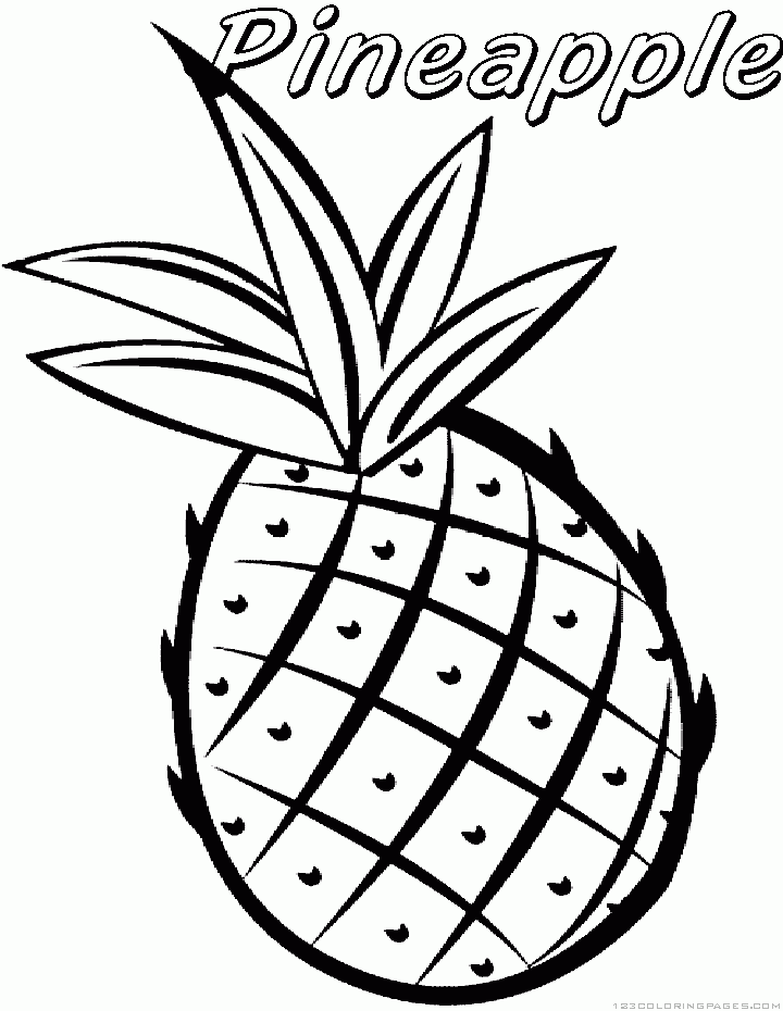 clipart colouring pineapple