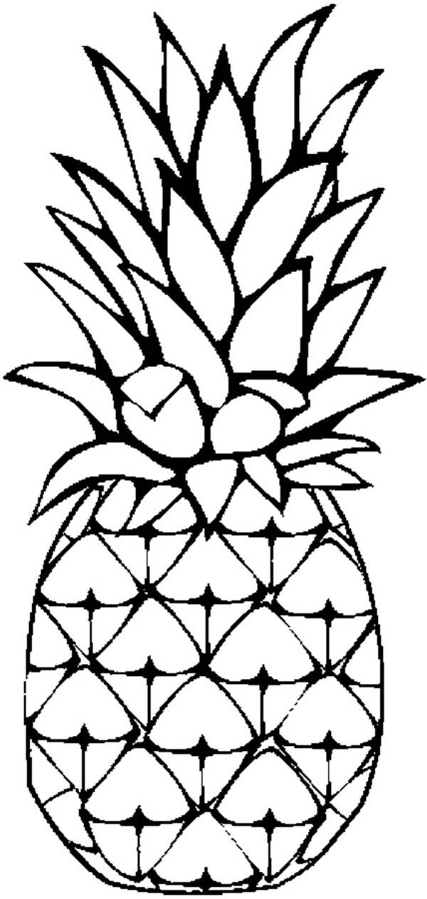 Pineapple coloring page.