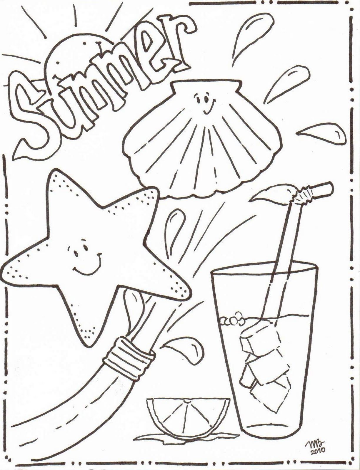 clipart colouring summer