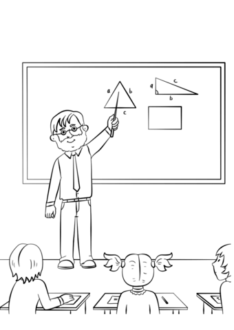 Male teacher coloring.