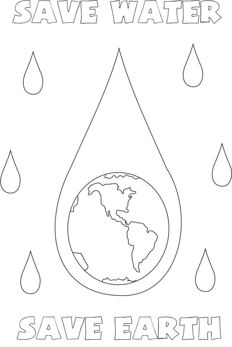 Free Water Conservation For Kids Coloring Pages, Download