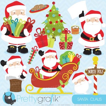 Christmas clipart commercial use,Santa Claus vector graphics