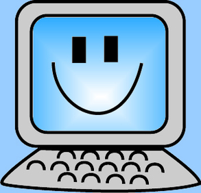 clipart computer happy